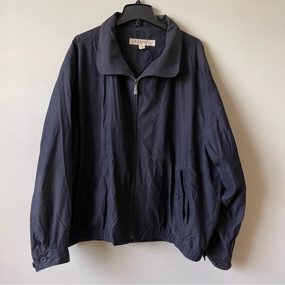 London Fog Navy Microfiber Golf Jacket XXL